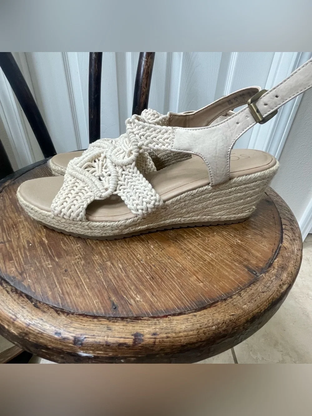 Oasis Cream Macramé Espadrille Platform Sandals